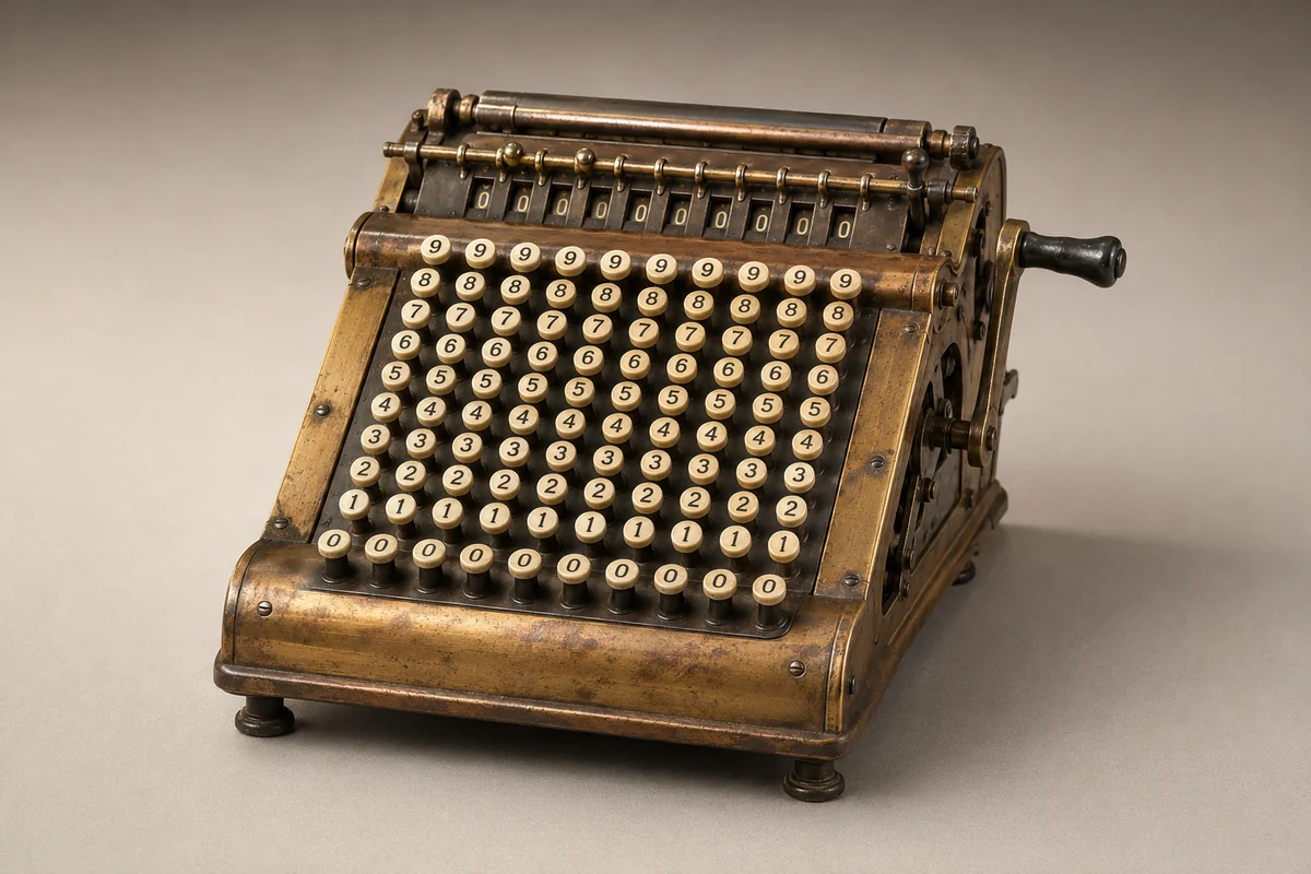 Antieke Comptometer Model A optelmachine met toetsen